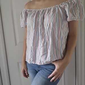 St. John's Bay Multicolor Striped Blouse